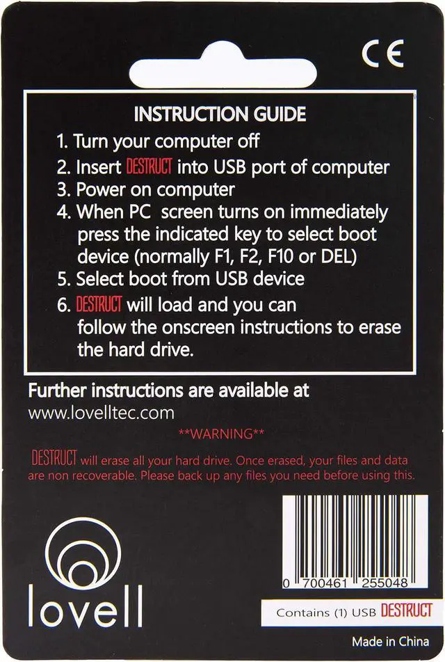Alt view image 3 of 5 - DESTRUCT USB Gadget - Military Grade Hard Drive Wiper - Permanently Erase All Data on PC and Laptops Before Selling