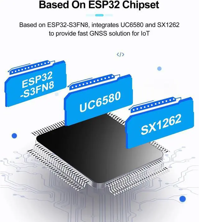 Alt view image 3 of 5 - MakerFocus Wireless Tracker Supports GPS Galileo Multi-System Joint Positioning ESP32-S3 WiFi Bluetooth SX1262 UC6580 with 915MHz LoRa Antenna, 0.96-inch LCD Display for Meshtastic Arduino