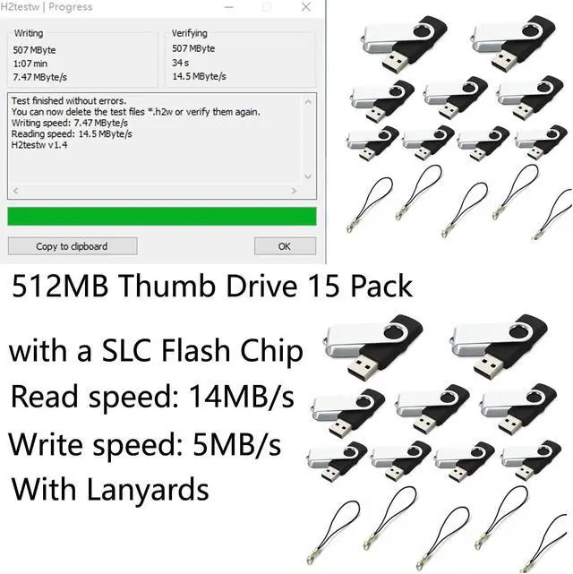 Alt view image 2 of 3 - Mokaabb 512MB Thumb Drive 15 Pack USB Flash Drive Pack USB2.0 Flash Drive 512MB Bulk 15 Pack USB Flash Drives USB Drive (Not 512G)
