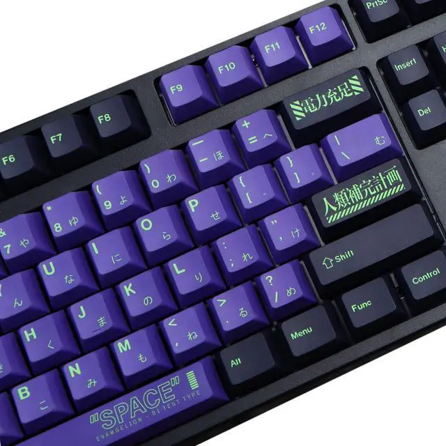Alt view image 3 of 5 - MOLGRIA Keycaps Purple and Black 128 Set Unit-01 Keycaps for Gaming Keyboard, PBT Cherry Profile Dye Sublimation Keycaps for Gateron Kailh Cherry MX 104/87/74/61 60/75 Percent Keyboard