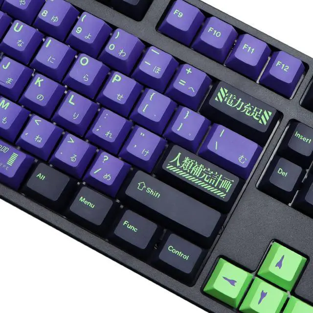 Alt view image 4 of 5 - MOLGRIA Keycaps Purple and Black 128 Set Unit-01 Keycaps for Gaming Keyboard, PBT Cherry Profile Dye Sublimation Keycaps for Gateron Kailh Cherry MX 104/87/74/61 60/75 Percent Keyboard