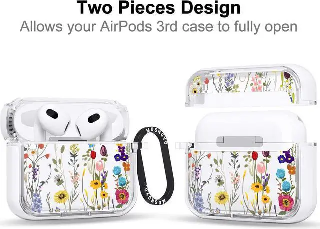 Alt view image 2 of 5 - MOSNOVO Luxe Metal Ring Case for AirPods 3rd Generation - Stylish Yet Protection