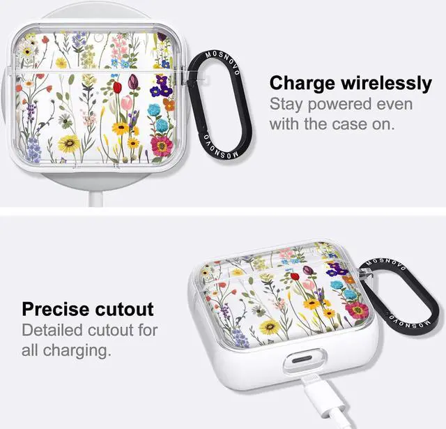 Alt view image 5 of 5 - MOSNOVO Luxe Metal Ring Case for AirPods 3rd Generation - Stylish Yet Protection