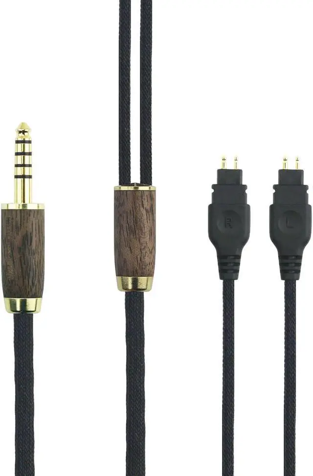 Main image of NewFantasia 4.4mm Balanced Male 6N OCC Copper Silver Plated Cord 4.4mm Balanced Cable Compatible with Sennheiser HD650, HD600, HD580, HD660S, HD58X, Massdrop HD6XX Headphone Walnut Wood Shell