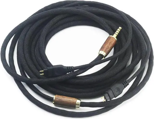 Alt view image 5 of 5 - NewFantasia 4.4mm Balanced Male 6N OCC Copper Silver Plated Cord 4.4mm Balanced Cable Compatible with Sennheiser HD650, HD600, HD580, HD660S, HD58X, Massdrop HD6XX Headphone Walnut Wood Shell