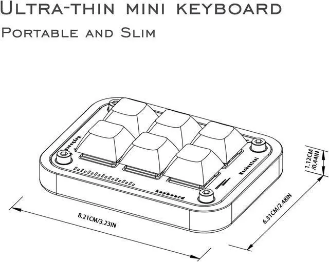 Alt view image 4 of 5 - NLOFIN Custom Macro Pad Programmable Designer Mini Keyboard 6 Keys (Black,KB06)