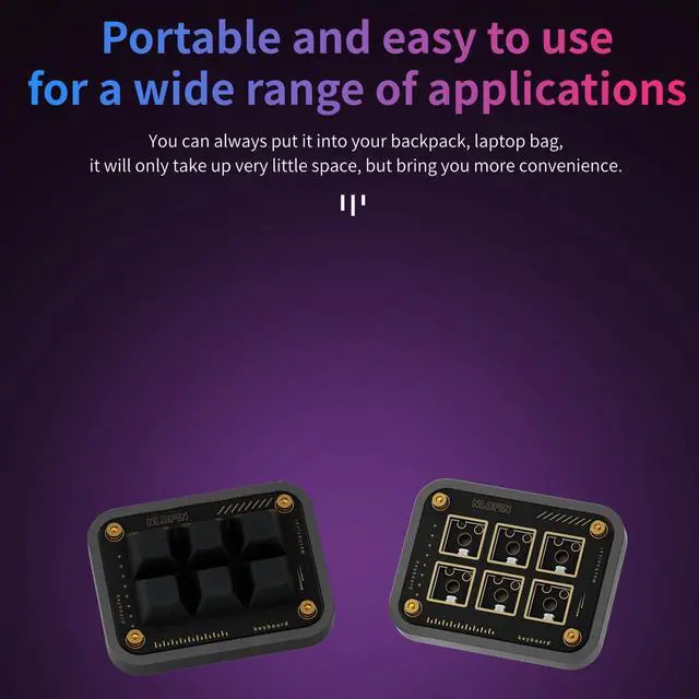 Alt view image 5 of 5 - NLOFIN Custom Macro Pad Programmable Designer Mini Keyboard 6 Keys (Black,KB06)