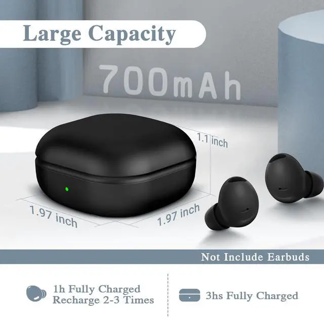 Alt view image 3 of 5 - Replacement Charging Case for Samsung Galaxy Buds Pro 2 SM-R510 - Wireless Charger, 770mAh Battery, LED Indicator, Fast Charging