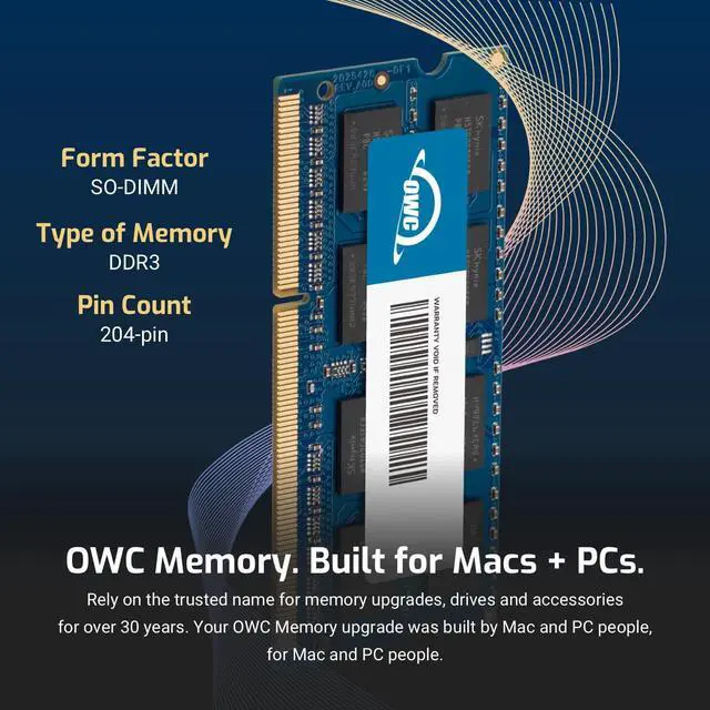 Alt view image 3 of 5 - OWC 16GB (2x8GB) PC12800 DDR3L 1600MHz SO-DIMMs Memory Ram Compatible with 2011-2015 iMac, 2011-12 Mac mini, and 2011-2012 MacBook Pro (Non-Retina Display) Models (OWC1600DDR3S16P)