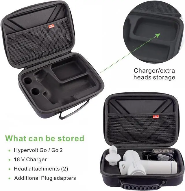 Alt view image 4 of 5 - POKOTO Case for Hypervolt GO 2/Hypervolt GO, Waterproof Shock Resistant Carrying Case for Hyperice Hypervolt GO and Go 2 Massage Device(ONLY CASE)