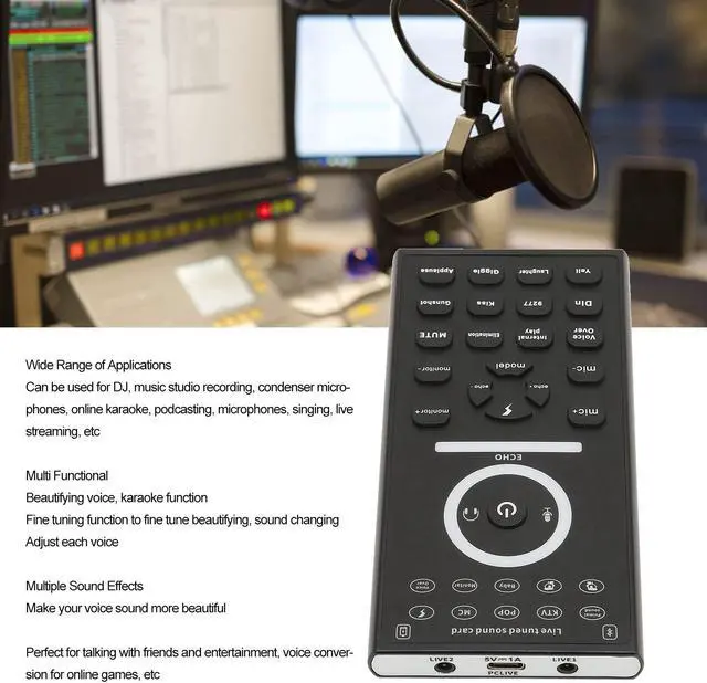 Alt view image 3 of 5 - Voice Changer Disguiser, Handheld Mini Sound Changer Device, for Phone PC Computer, Multi Sound Effects Gaming Live Sound Card, Plug and Play