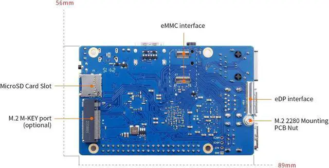 Alt view image 4 of 5 - Orange Pi 3B 8G V2.1 Version RK3566 Quad Core 64 Bit Single Board Computer, 1.8 GHz Frequency WiFi Bluetooth Open Source Board Run Orange Pi OS, Android, Debian, Ubuntu, OpenHarmony (Pi 3B 8GB)