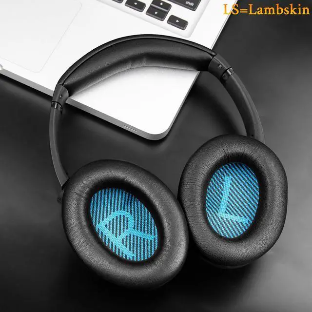Alt view image 2 of 5 - SoloWIT Lambskin Earpads Cushions for Bose Headphones, Replacement Ear Pads for Bose QuietComfort 15 QC15 QC25 QC2 QC35/Ae2 Ae2i Ae2w/SoundTrue & SoundLink Around-Ear Series - Brilliant Black