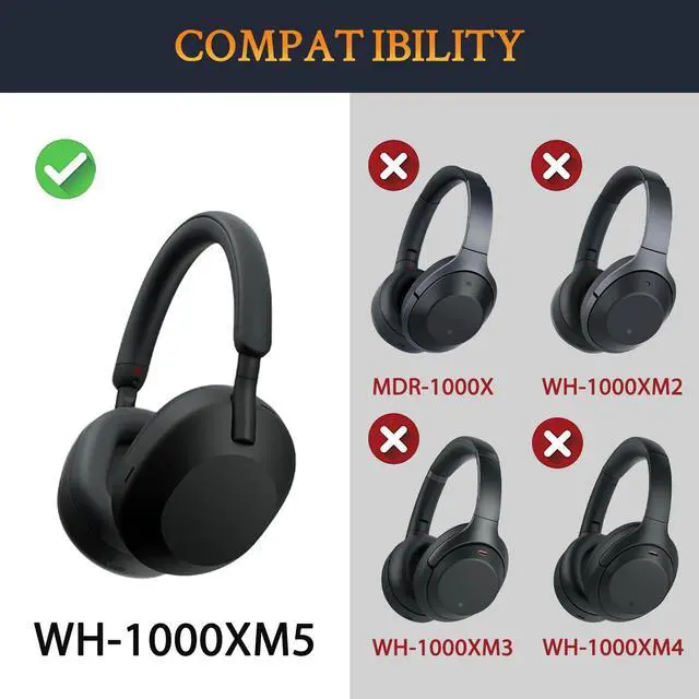 Alt view image 2 of 4 - SOULWIT Lambskin Replacement Earpads for Sony WH-1000XM5 (WH1000XM5) Noise Canceling Headphones, Ear Pads Cushions with Softer Lambskin, Noise Isolation Foam, Added Thickness - Brilliant Blue