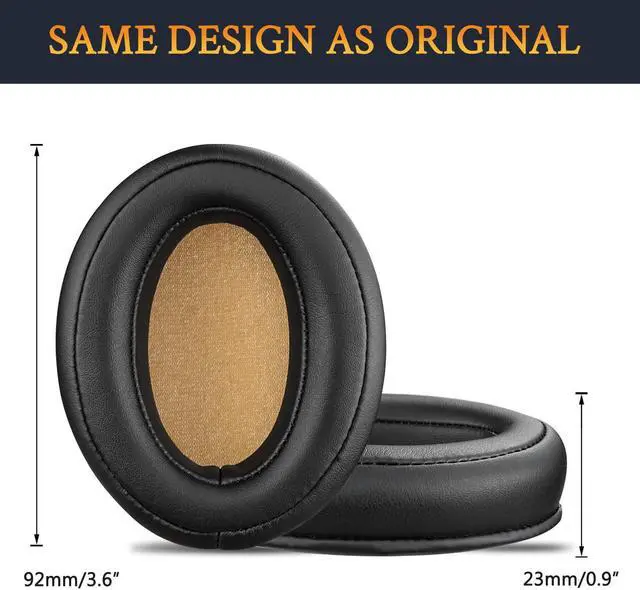 Alt view image 5 of 5 - SOULWIT Replacement Ear Pads for Sennheiser Momentum 2.0 (Momentum 2, M2)/HD1 Wireless Over/Around Ear Headphones, Ear Pads Cushions with Soft Protein Leather, Noise Isolation Memory Foam - Black