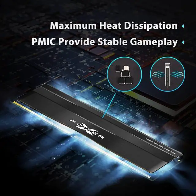 Alt view image 3 of 5 - Silicon Power DDR5 32GB (2x16GB) Zenith 6000MT/s (PC5-48000) 288-pin CL30 1.35V UDIMM Desktop Memory Module RAM SP032GXLWU60AFDE Black