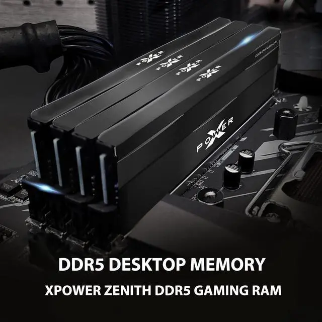 Alt view image 2 of 5 - Silicon Power DDR5 32GB (2x16GB) Zenith 6000MT/s (PC5-48000) 288-pin CL30 1.35V UDIMM Desktop Memory Module RAM SP032GXLWU60AFDE Black