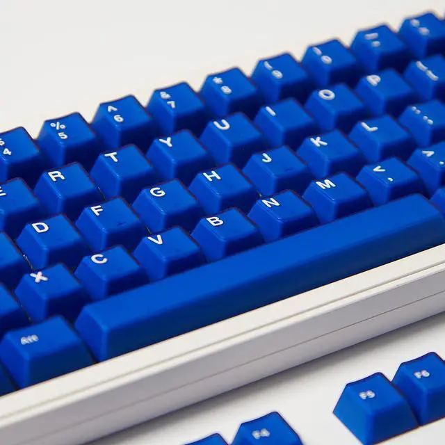 Alt view image 2 of 5 - 114 Keys Double Shot Keycaps Cherry Profile Blue Translucent Keycaps Set Fit for 60% 65% 75% Cherry Mx Switches
