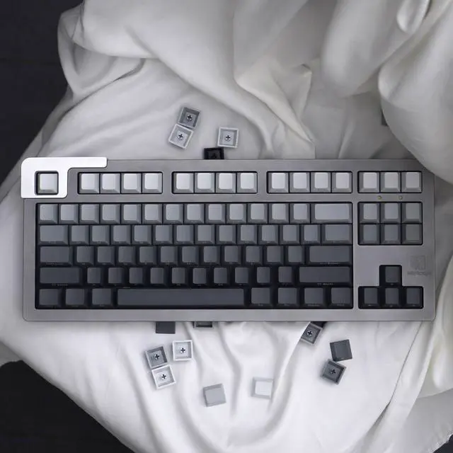 Alt view image 3 of 5 - 125 Keys Gradient Gray Keycaps PBT Dye Sub Cherry Profile Fit for 61/87/104/108 Cherry Mx Switches Mechanical Keyboard