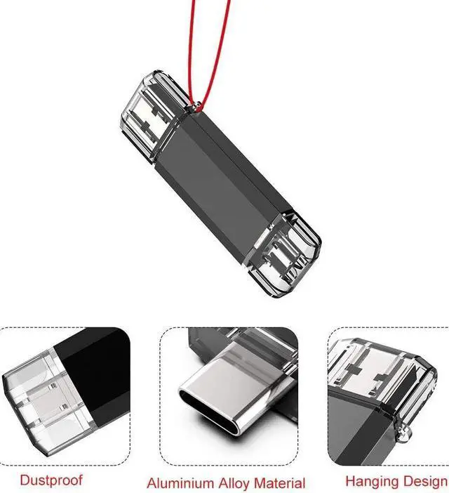 Alt view image 3 of 5 - Vansuny 5 Pack 128GB USB C Flash Drive 2 in 1 OTG USB 3.0+USB C Memory Stick with Keychain Thumb Drive Photo Stick Jump Drive for Android Smartphones, Computers, MacBook, Tablets, PC