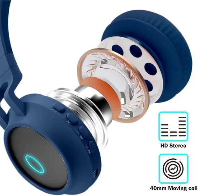 Alt view image 3 of 5 - Viwind Kids Bluetooth Headphones,Wireless Over-Ear Headphones with Microphone,Cat Ear Headset with SD/TF Slot,Stereo Sound,Wireless & Wired Mode for Girls,Boys, Children,Teens, Student-Green