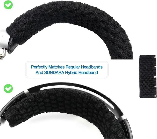 Alt view image 4 of 5 - Voarmaks Smooth Velour Ear Pads Pure Wool Headband Cushion Cover Refresher Kit Compatible with Hifiman SUNDARA HE400 HE400SE 400I 400S HE560 560I HE500 300 350 HE3 5 6 Headset (Black Refresher Kit)