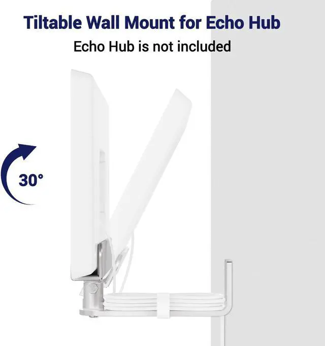 Alt view image 3 of 5 - WAWXH1314 Rotatable Wall Mount for Echo Hub, Adjustable Angle Echo Hub Wall Mount, Easy Assembly Alexa Hub Mount, Durable Echo Smart Hub Wall Mount, Protected Echo Hub Bracket (Silvery)