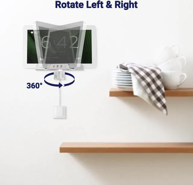 Alt view image 4 of 5 - WAWXH1314 Rotatable Wall Mount for Echo Hub, Adjustable Angle Echo Hub Wall Mount, Easy Assembly Alexa Hub Mount, Durable Echo Smart Hub Wall Mount, Protected Echo Hub Bracket (Silvery)