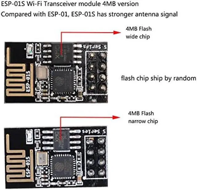 Alt view image 4 of 5 - Wishiot CH340G Programmer USB to ESP-01 Wireless Adapter Module + 4PCS ESP8266 ESP-01S WiFi Wireless Serial Transceiver Module 4MB Flash 3.3V Wi-Fi Module