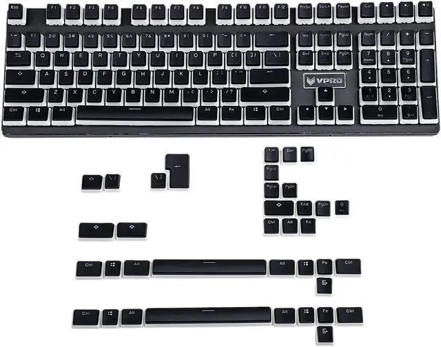 Main image of YMDK ANSI ISO PBT Doubleshot Shine Through Pudding Keycaps Suitable for MX Mechanical Keyboard Corsair Razer SF KBD75 Tada68 DZ60 (Black Pudding Full Set)(Only Keycap)
