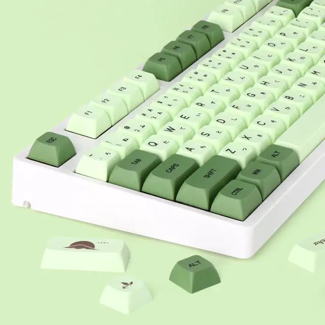 Alt view image 5 of 5 - YIMAGUJRX PBT Keycaps 124 Keys Matcha Japanese Style Keycaps DYE-Sub XDA Profile Keycaps,Custom Keycaps Set for Mechanical Keyboard