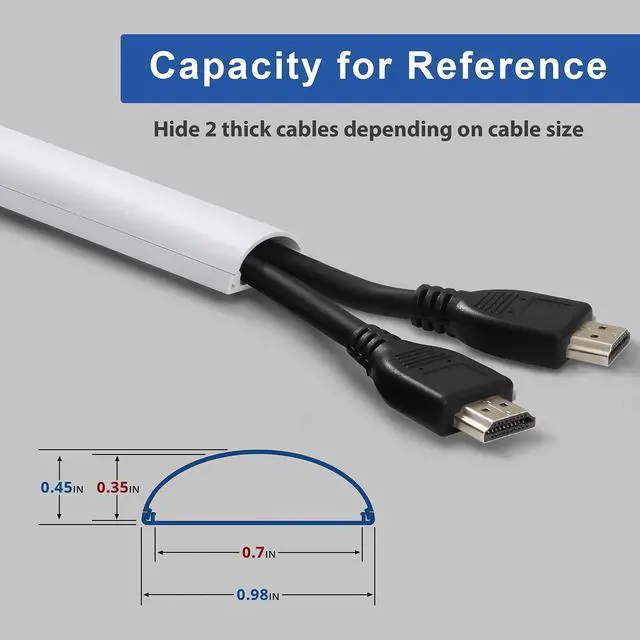Alt view image 3 of 5 - ZhiYo 78in Cable Hider for Wall Mount TV & 31.5in TV Cord Cover Bundle