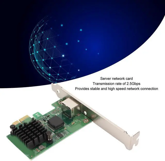 Alt view image 2 of 5 - 2.5GB PCIe Network Card, I226 T1 PCI E X1 Single Port 2.5G Ethernet Network Adapter, Single Port Gigabit Ethernet Server Adapter for 10/11 64 Bit, for Server