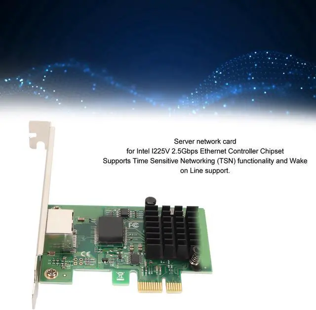 Alt view image 5 of 5 - 2.5GB PCIe Network Card, I226 T1 PCI E X1 Single Port 2.5G Ethernet Network Adapter, Single Port Gigabit Ethernet Server Adapter for 10/11 64 Bit, for Server