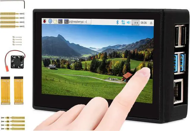 Main image of 4.3inch DSI LCD Display with Case for Raspberry Pi 4B, 800x480 Capacitive Touchscreen MIPI DSI Interface IPS Wide Angle, Supports Raspbian/Ubuntu/Kali / WIN10 IoT/Retropie, Driver Free