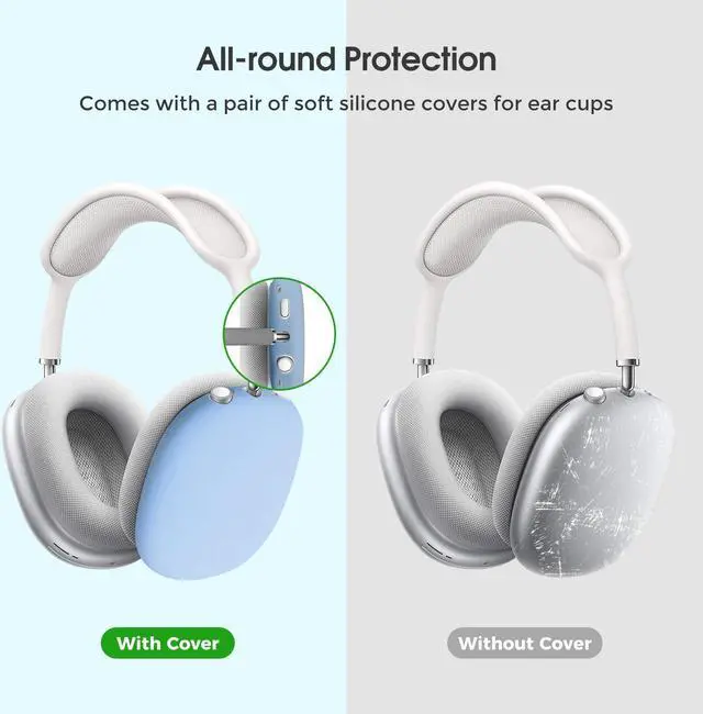 Alt view image 2 of 5 - ProCase Hard Case for AirPods Max, Travel Carrying Headphone Case with Silicone Earpad Cover & Mesh Pocket, AirPods Max Protective Portable Storage Bag -Navy