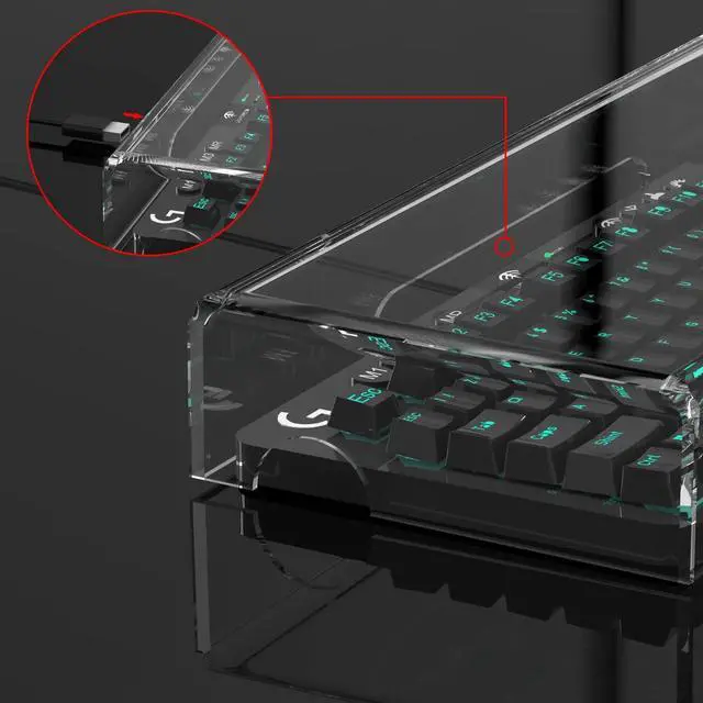 Alt view image 3 of 5 - Geekria Tenkeyless TKL Keyboard Dust Cover, Clear Acrylic Keypads Cover for 80% Compact 87 Key Mechanical Gaming Wireless Keyboard, Compatible with Logitech G PRO TKL/G PRO X TKL, G915 TKL.