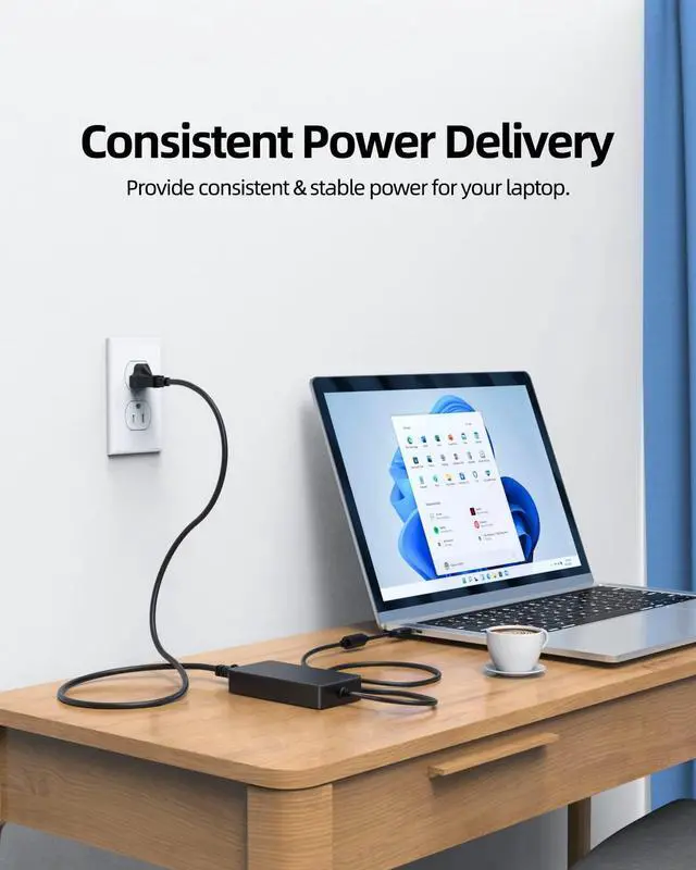 Alt view image 5 of 5 - 90W Type C AC Charger Fit for Dell Latitude 9430 7530 7430 5531 5431 5330 P104F P135G P136G P138G,Precision 5770 5570 5470 3570 3571,XPS 9520 P91F Laptop USB C Power Supply Adapter Cord