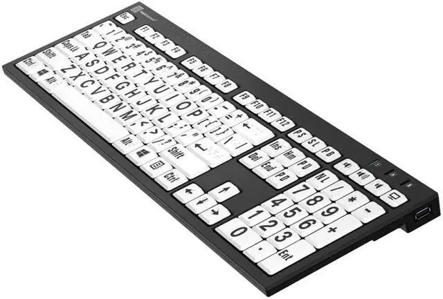 Alt view image 2 of 5 - Logickeyboard with Braille 6 dot Alphabet & Large Print Layout | Including LogicLight(tm) Keyboard Lamp | USB Wired | Built-in USB Hub | Compatible to Windows PC