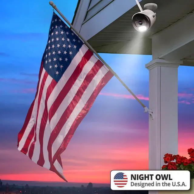 Alt view image 2 of 5 - Night Owl Wi-Fi IP 4K HD Indoor/Outdoor Dual Spotlight Camera with 2-Way Audio, Preset Voice Alerts & Built-in Camera Siren, B09LRKTQKT