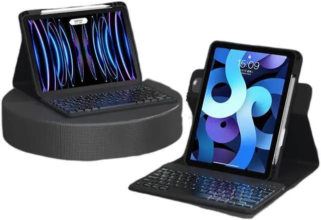 Main image of PboyiqiS Rotating Keyboard Case for iPad 10th Generation10.9 inch, Case for iPad 10 2022 Keyboard with Magnetic Detachable Clear Back Shell with Pencil Holder (Black)