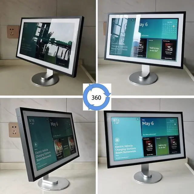 Alt view image 3 of 5 - ATOPHK Echo Show 15 Stand - 360deg Swivel & 50deg Tilt Aluminum Base, Non-Slip Silicone Pad, Lifetime Durable Design, Only Made for Echo Show 15 Silver 025-02