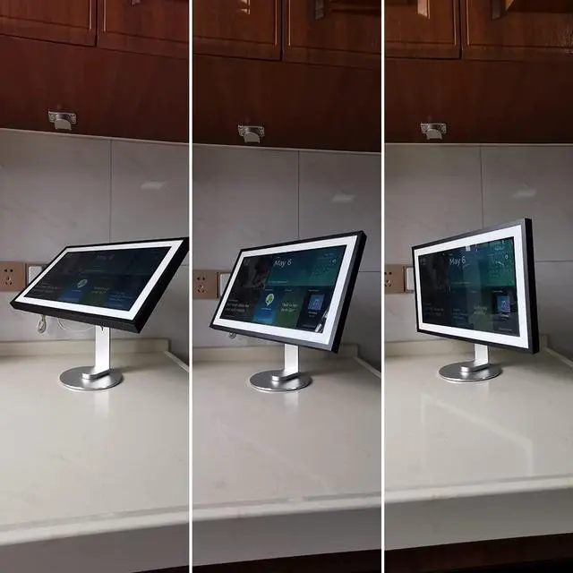 Alt view image 4 of 5 - ATOPHK Echo Show 15 Stand - 360deg Swivel & 50deg Tilt Aluminum Base, Non-Slip Silicone Pad, Lifetime Durable Design, Only Made for Echo Show 15 Silver 025-02