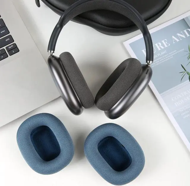 Alt view image 5 of 5 - Earrock Ear Cushions Replacement Fabric Earpads for AirPods Max Sweat Proof with Mesh Fabric and Magnet Black