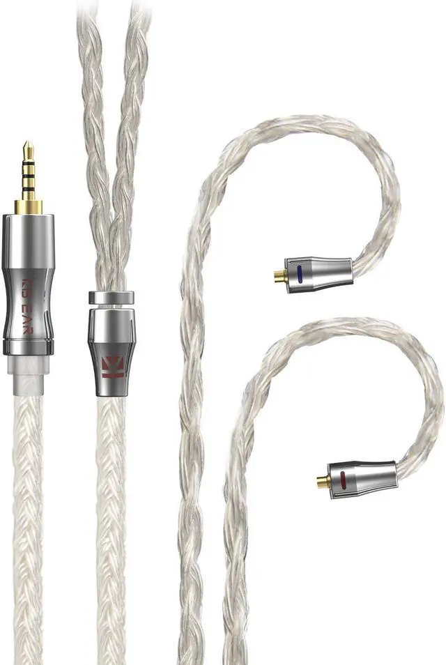 Main image of keephifi 24 Core MMCX Earphone Cable-KBEAR [Expansion] Upgrade Cable, 4N Copper Silver Plated Cable, IEM Detachable Cable with2.5mm Plug, Suit for DM7 T3 T2 FH5 FH9 FA9 I3 FH5S (MMCX2.5, Silver)
