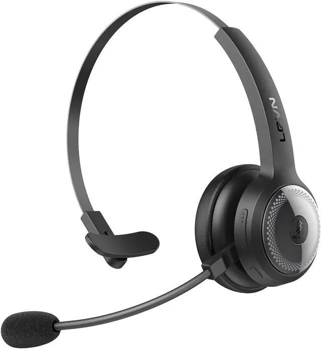 Main image of LEVN Bluetooth Headset, Wireless Headset with Microphone & Mute Button, 60Hrs Talk Time, On-Ear AI Noise Cancelling Headphones with Bluetooth 5.2 Multipoint for Trucker/Remote Work/Online Class/Zoom