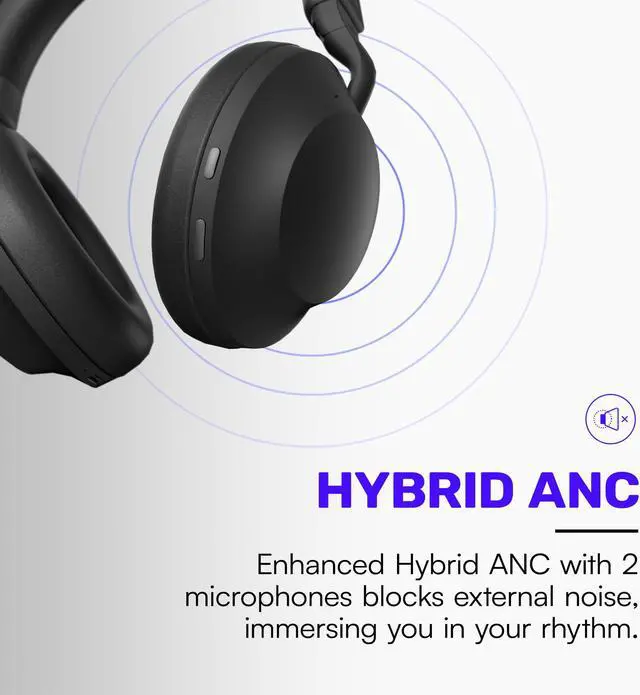 Alt view image 3 of 5 - Raycon Everyday Headphones Pro with 60 Hours of Battery, 6 Microphones, Active Noise Cancellation, Awareness Mode, Multipoint Connectivity (Onyx Black)