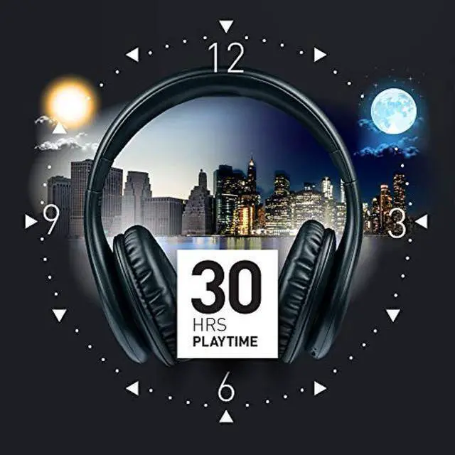 Alt view image 2 of 5 - iJoy ISO Bluetooth 5.0 Wireless Over Ear Foldable Stereo Headphones with 30 Hours Battery and Built-in Microphone, (Matte Black)