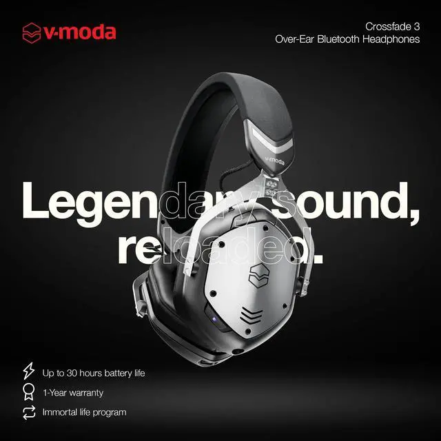 Alt view image 2 of 5 - V-MODA Crossfade 3 Wireless Headphones - Gunmetal Black