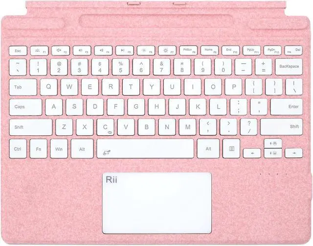 Main image of Rii Surface Pro Type Cover,Ultra-Slim Portable Bluetooth Wireless Keyboard with Touchpad,7 Color Backlit,Compatible with Microsoft Surface Pro 8/Pro 9/Pro X Only,Pink